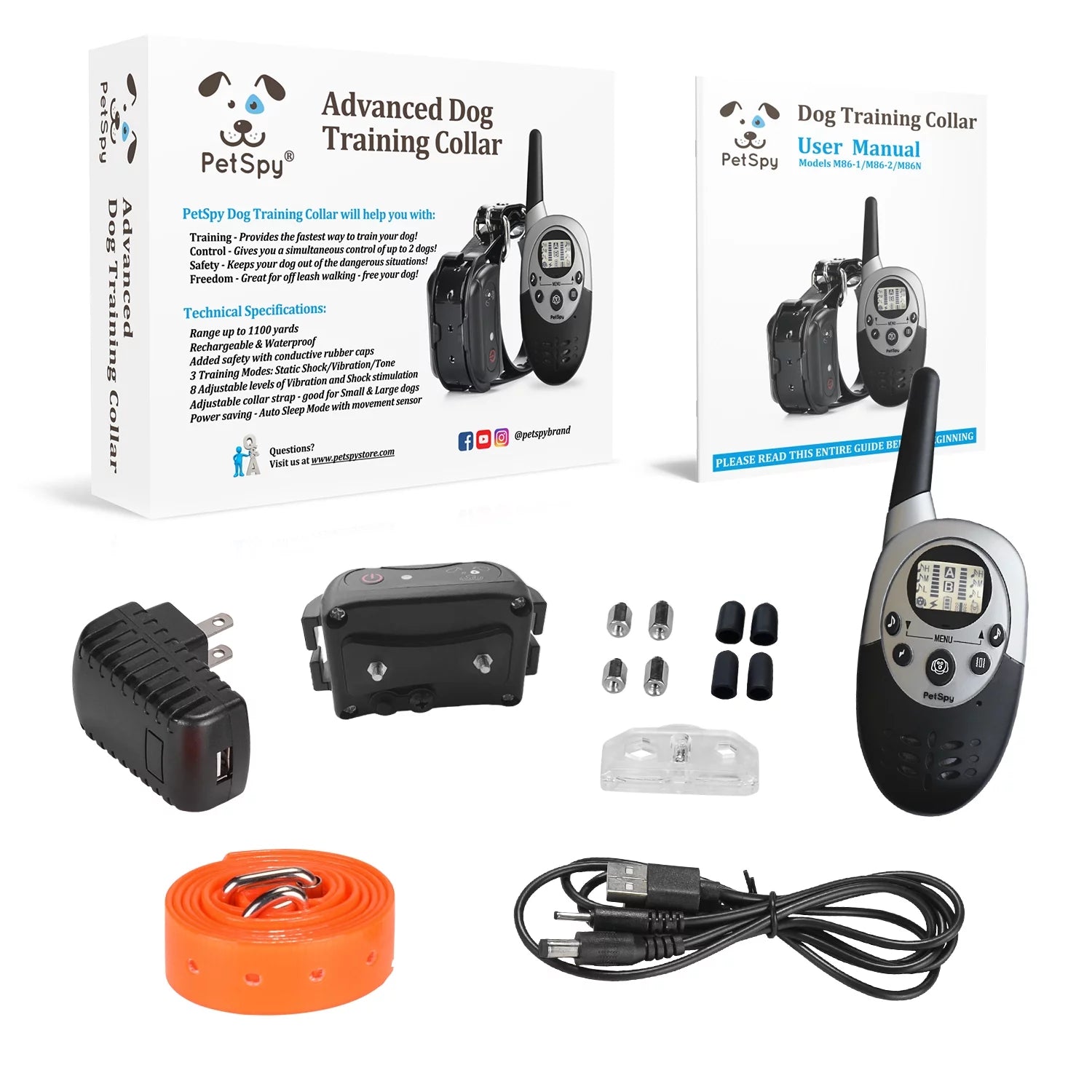 1100 Yards Remote Dog Training Shock Collar for Dogs with Beep, Vibration and Electric Shock, Rechargeable and Waterproof E-Collar Trainer