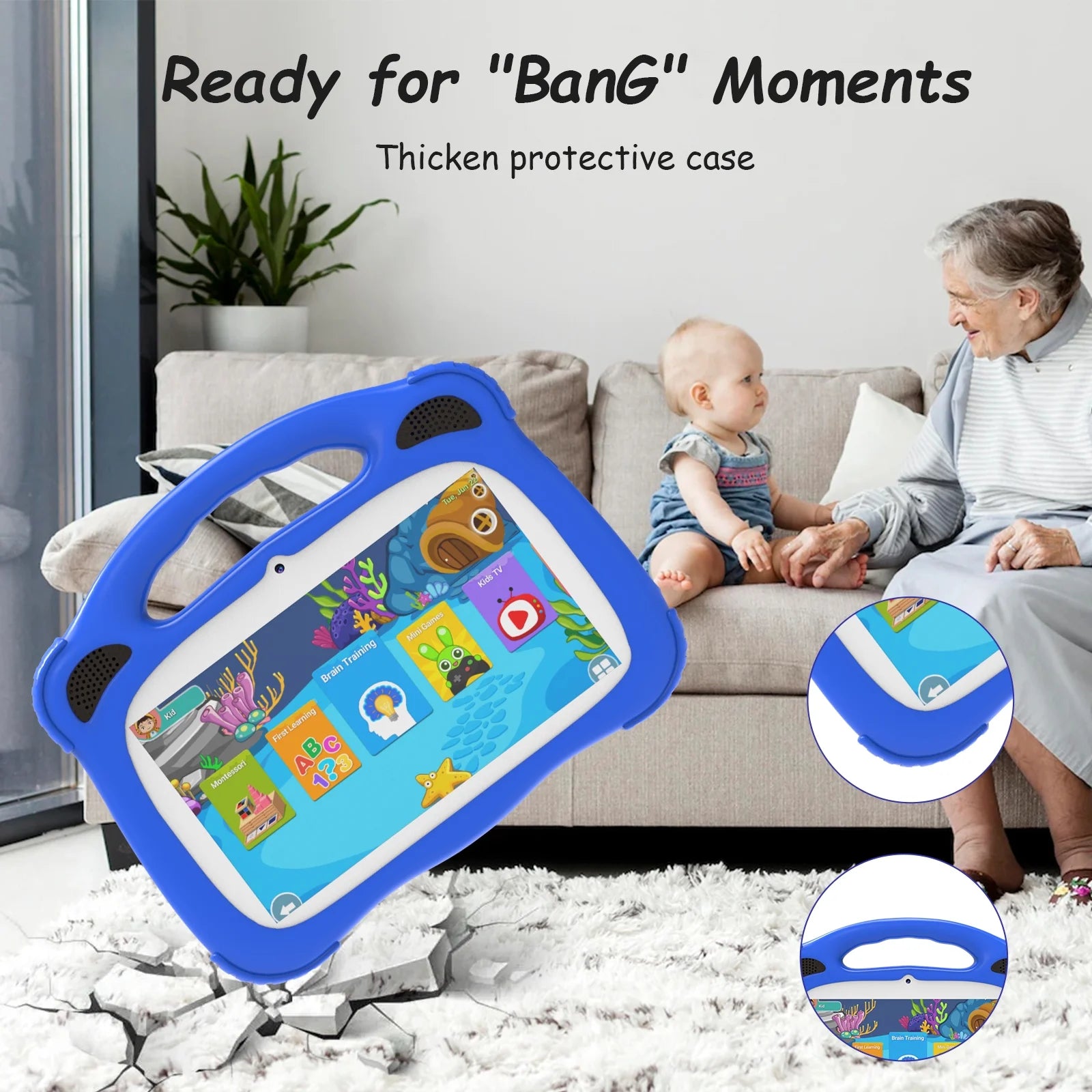 Kids Tablet 7 Inch Tablet for Kids Android Toddler Tablet 2GB RAM 32GB ROM Wifi Tablet Pre Installed & Parent Control Learning Education Tablet Dual Camera IPS Touch Screen