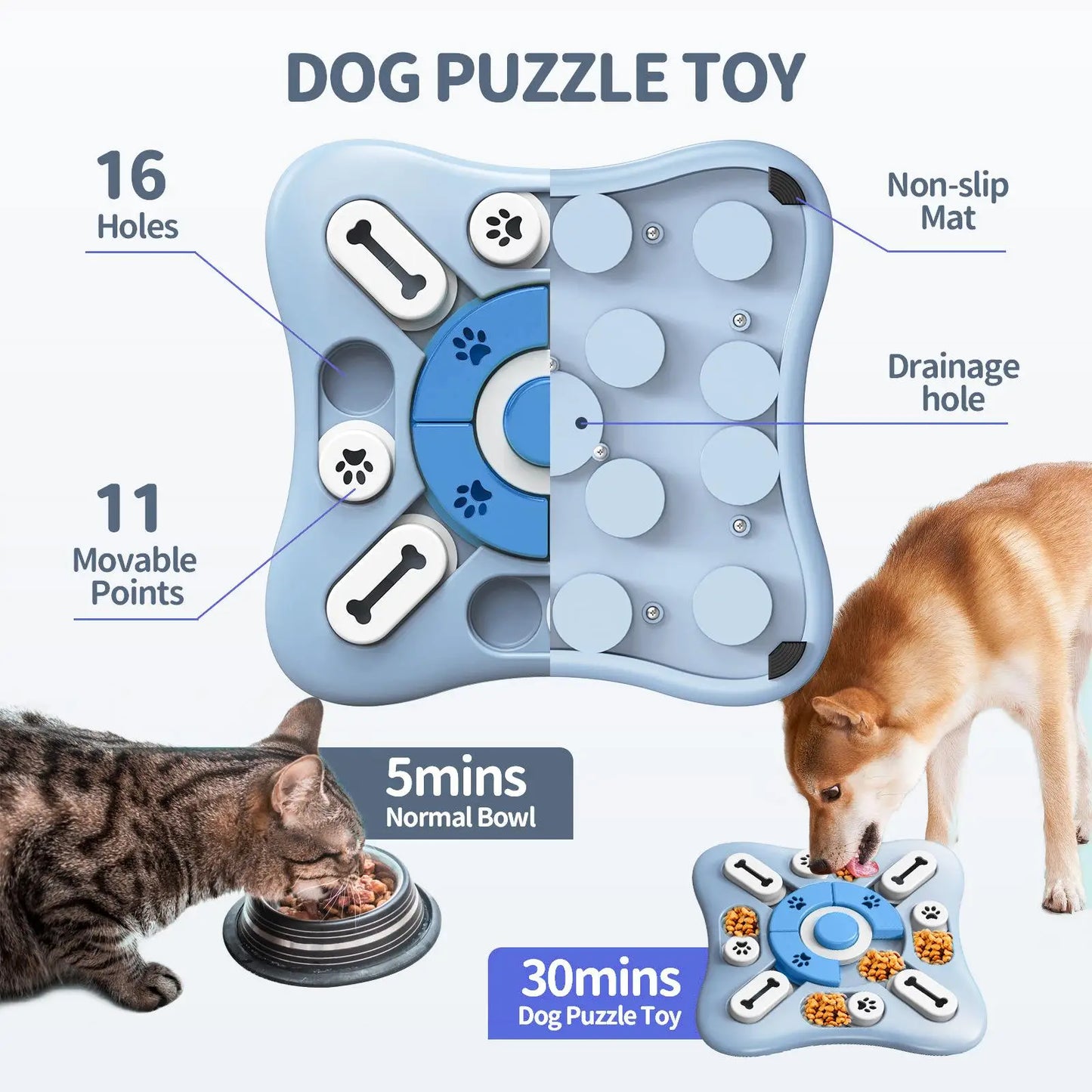 Dog Toys Slow Feeder Interactive Increase Puppy IQ Food Dispenser Slowly Eating Nonslip Bowl Pet Puzzle Cat Dogs Training Game