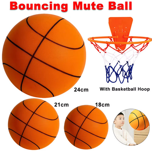 Bouncing Mute Ball 18/21/24CM Orange Foam Ball High-Resilience Silent Basketball Lightweight Dribbling Basketball Football Toys