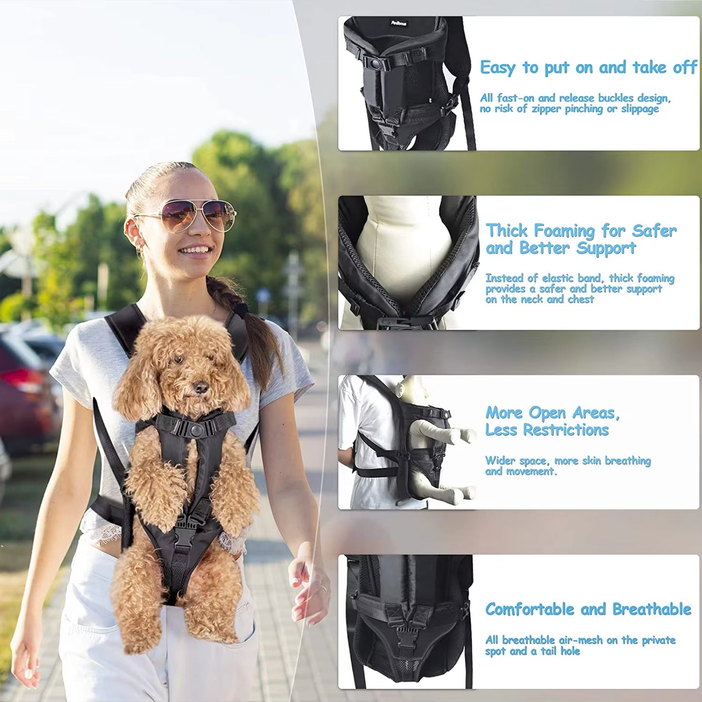 Pet Dog Carrier Bag Breathable Backpack for Dogs Cats Out Double Shoulder Portable Travel Backpack Outdoor Dog Cat Carrier Bag