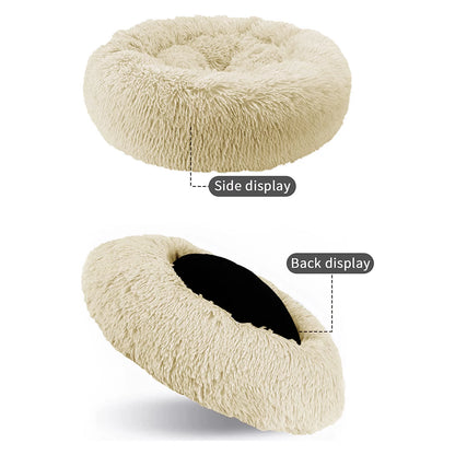 Calming Donut Dog Bed Anti-Anxiety, Self Warming, Cozy Soft Plush round Pet Bed, Ideal for Both Home & Travel, 20"L X 20"W X 8"H