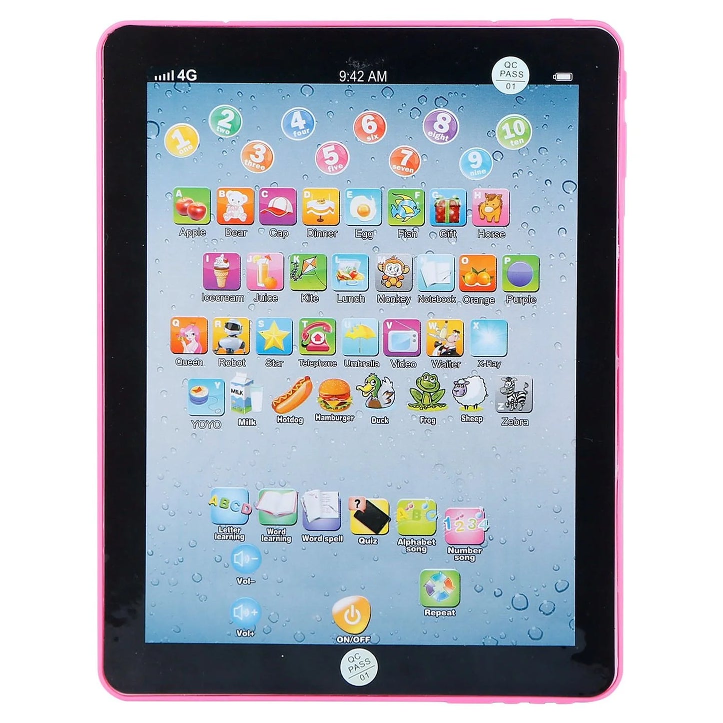 Baby Learning Tablet for Kids, Educational Toddler Tablet Pink