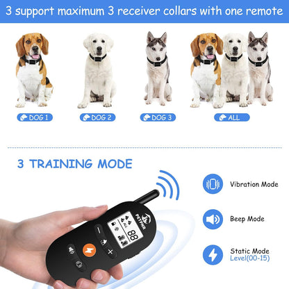 Dog Training Collar with Remote - Rechargeable Dog Shock Collar, Ecollar Dog Training Collar, W/3 Training Modes Beep,Vibration & Shock, up to 1600Ft, 0-15 Shock Levels,Ip67 Waterproof for Small Dogs