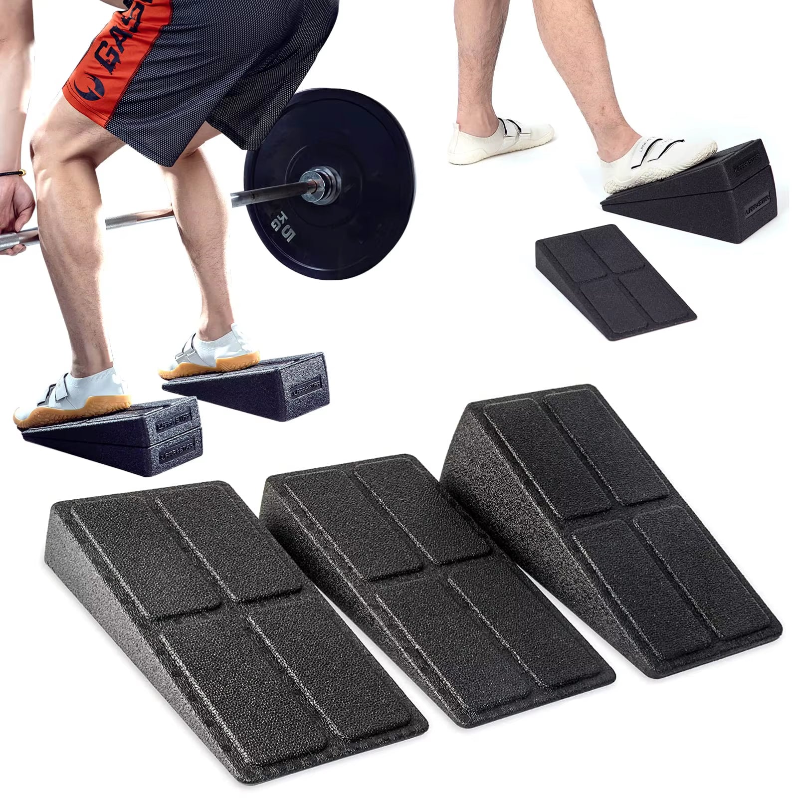 3Pcs Squat Wedge Block Adjustable Non-Slip Squat Ramp Deadlift Wedge Calf Stretcher Slant Board Strength for Squat Deadlift