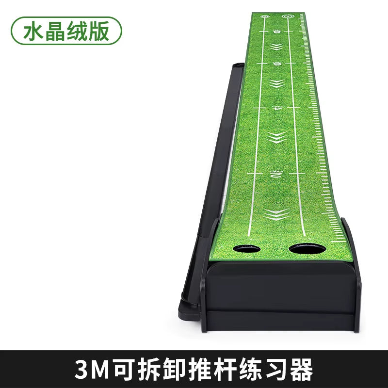 Golf Removable Putting Exerciser Portable Golf Practice Mat Office Home Mini Green Outdoor and Indoor Training Set TL035