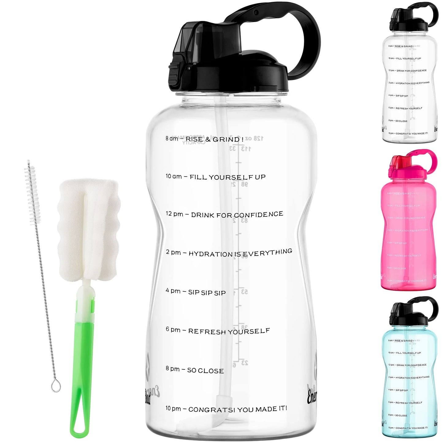 1 Gallon Water Bottle Motivontal Large Water Bottle with Straw Bpa-Free, 128 Oz One Gallon Jug