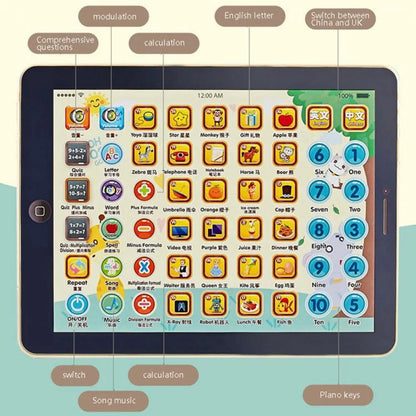 6 in 1 Kids Tablet - Abc/Words/Numbers/Color//Music, Interactive Toddler Toys Gifts for Age 3 4 5 Year Old Boys and Girls, Preschool Educational Electronic Learning Tablet Makes Learning Fun