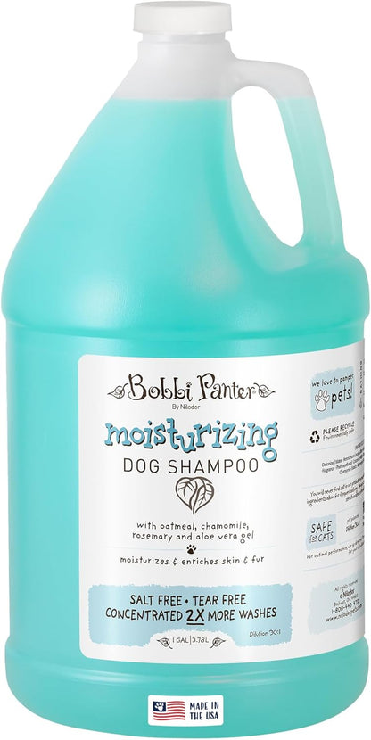 Nilodor Moisturizing Dog Shampoo - Made in USA - Natural Formula Nourishing Dogs Skin & Fur - Concentrated 30:1 for Professional Groomers - Soft Sea Air Scent, 1 Gallon