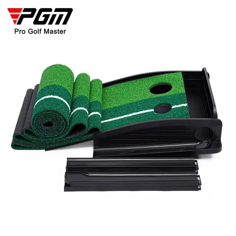 Golf Removable Putting Exerciser Portable Golf Practice Mat Office Home Mini Green Outdoor and Indoor Training Set TL035