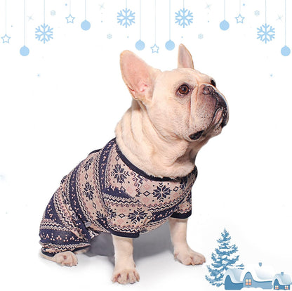 Dog Sweater, Dog Winter Sweater, Knitted Warm Dog Shirt for New Year for Small Medium Dog (Blue, Girl, L)