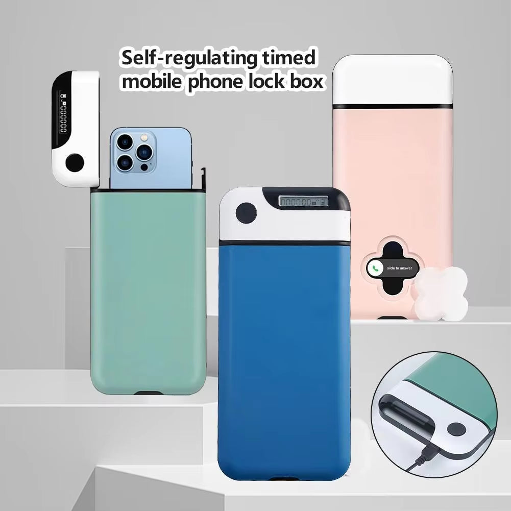 Portable Mobile Phone Lock Box Timer Smartphone Locking Case Safe Timed Lockbox Self-Discipline Keepin Box Limit Cell Phones Use