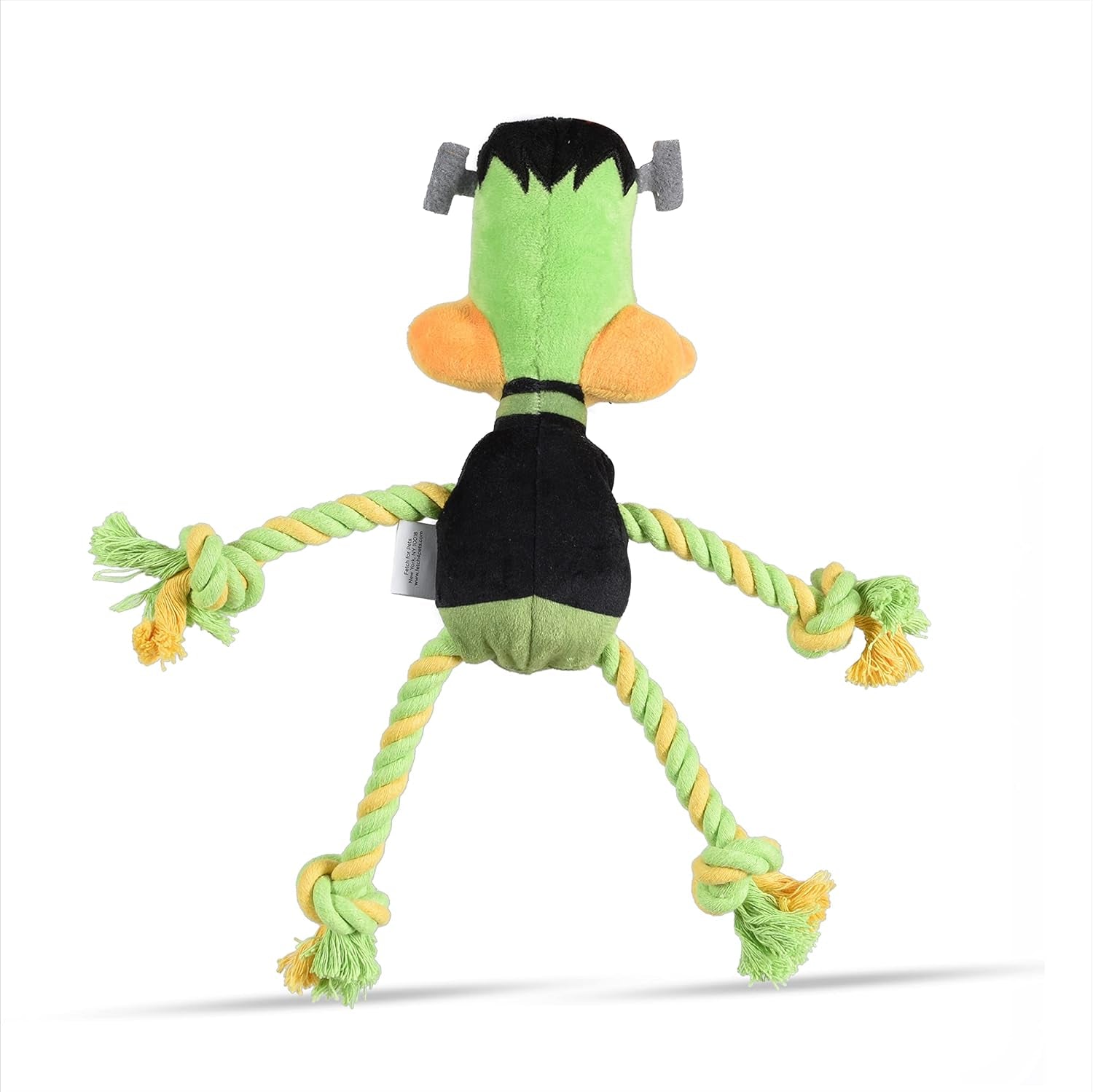 for Pets Daffy Duck Plush Frankenstein Halloween Rope Pull Dog Toy | Daffy Duck Squeaky Dog Toy | Plush Fabric Dog Chew Toy Rope Toy for Dogs, 9 Inch, (FF16975)