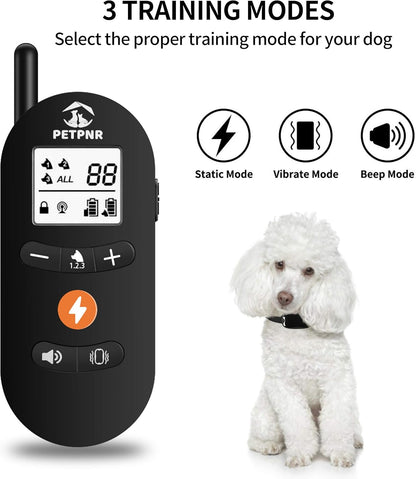 Dog Training Collar with Remote - Rechargeable Dog Shock Collar, Ecollar Dog Training Collar, W/3 Training Modes Beep,Vibration & Shock, up to 1600Ft, 0-15 Shock Levels,Ip67 Waterproof for Small Dogs