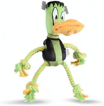 for Pets Daffy Duck Plush Frankenstein Halloween Rope Pull Dog Toy | Daffy Duck Squeaky Dog Toy | Plush Fabric Dog Chew Toy Rope Toy for Dogs, 9 Inch, (FF16975)