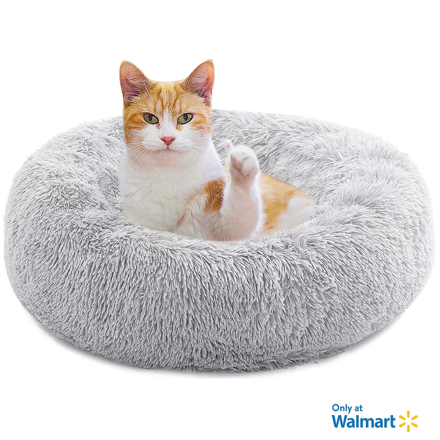 Calming Donut Dog Bed Anti-Anxiety, Self Warming, Cozy Soft Plush round Pet Bed, Ideal for Both Home & Travel, 20"L X 20"W X 8"H