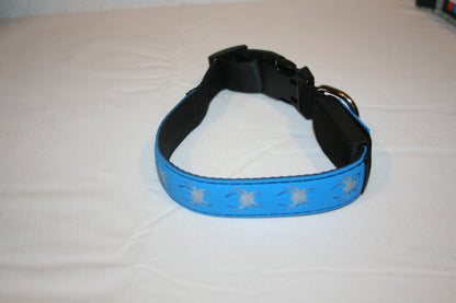 DOGLED Flashing LED Dog Collar Small Blue Fits 11.8-15.7" Neck NEW Spider