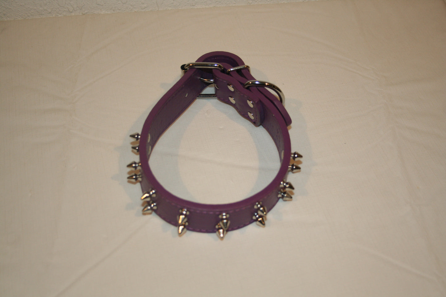 DOGS KINGDOM Medium Purple Spiked Studded Collar Fits 14.25"-18" Neck NEW Dog