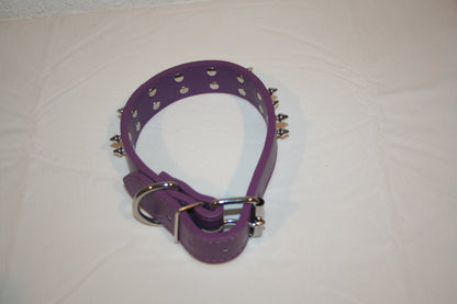 DOGS KINGDOM Medium Purple Spiked Studded Collar Fits 14.25"-18" Neck NEW Dog