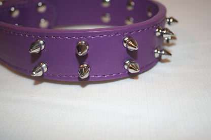 DOGS KINGDOM Medium Purple Spiked Studded Collar Fits 14.25"-18" Neck NEW Dog