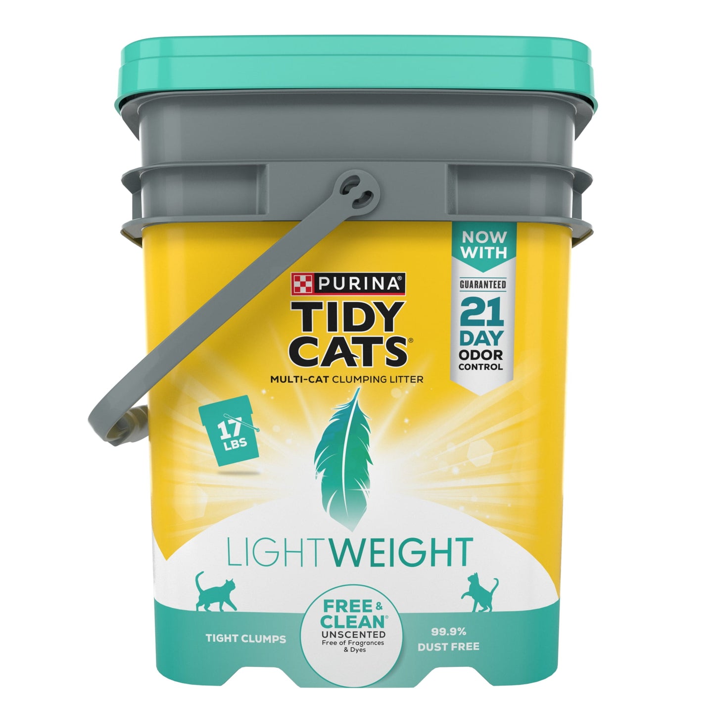 Purina  Lightweight Clumping Cat Litter, Unscented, Low Dust, Odor Control, 17 Lb. Pail