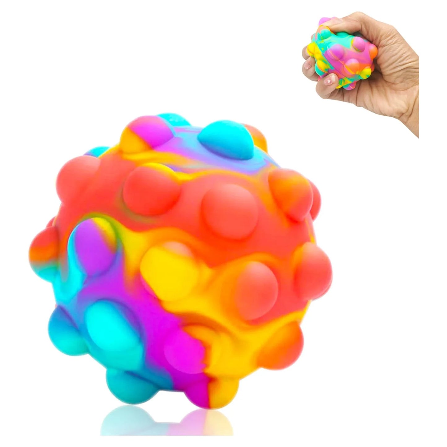 Push Pop Bubble Fidget It Sensory Toy Ball - Stress Ball for Autism, Stress, Anxiety - Kids and Adults (Multicolor Ball)