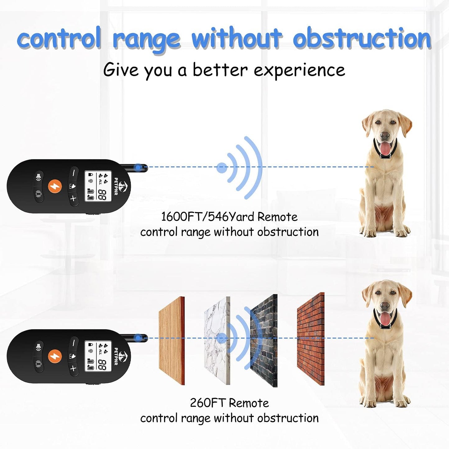 Dog Training Collar with Remote - Rechargeable Dog Shock Collar, Ecollar Dog Training Collar, W/3 Training Modes Beep,Vibration & Shock, up to 1600Ft, 0-15 Shock Levels,Ip67 Waterproof for Small Dogs