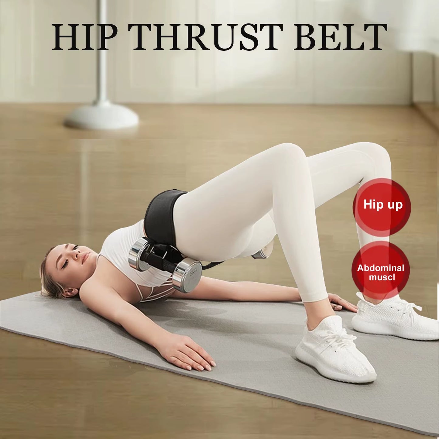 Hip Thrust Belt Glute Bridge Pad Workout with Dumbbells Kettlebells for Squats Lunges Bridges Dips Training Home Gym Equipment