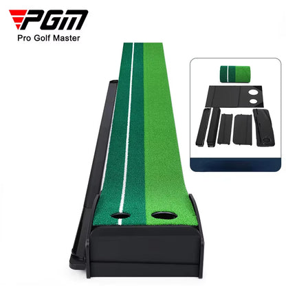 Golf Removable Putting Exerciser Portable Golf Practice Mat Office Home Mini Green Outdoor and Indoor Training Set TL035