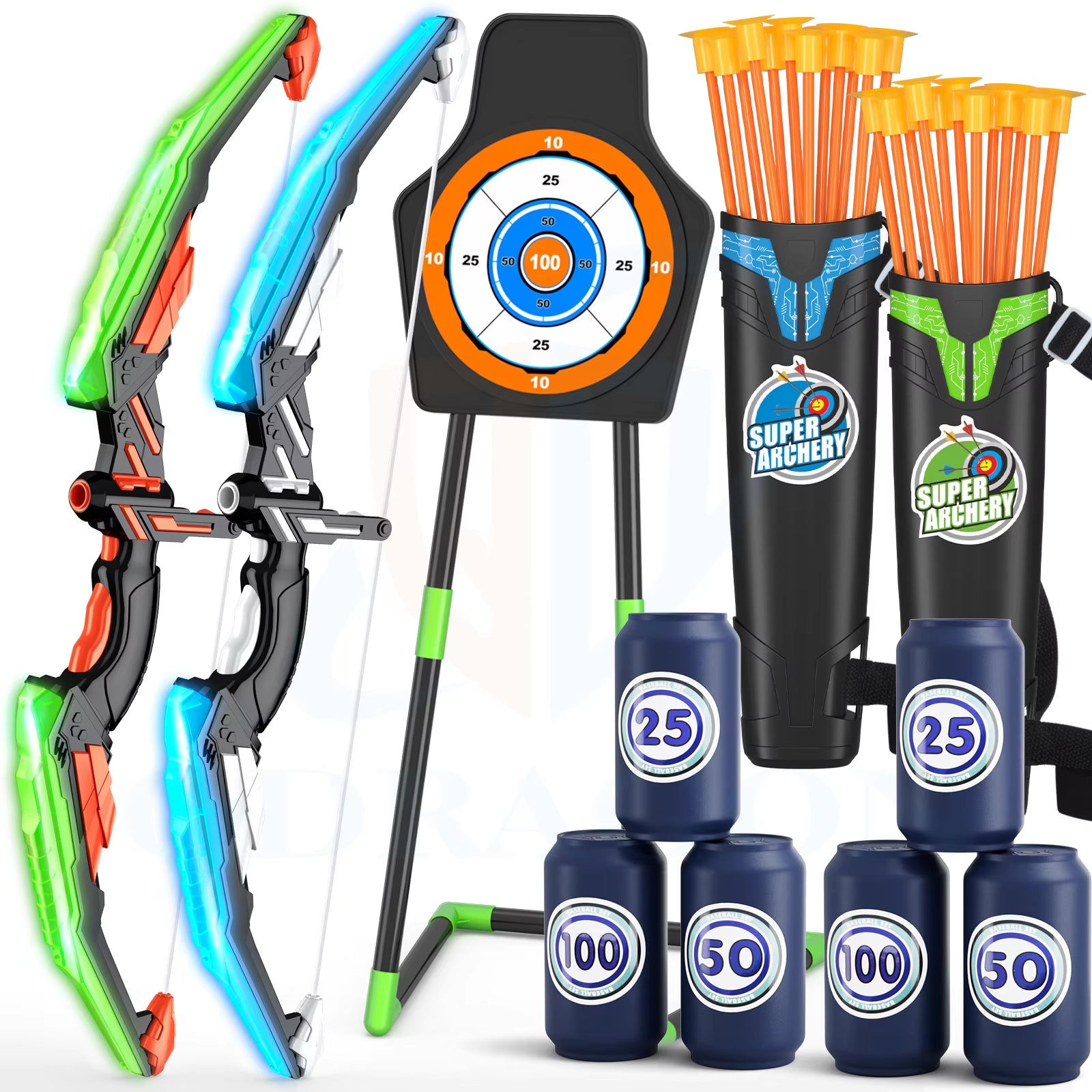 Bow and Arrows for Children Kids Archery Bow Practice Recurve Bow Outdoor Sports Game Hunting Shooting Toy Boys Gift Bow Kit Set