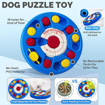 Dog Puzzle Toy, Interactive Dog Game, Mentally Stimulating Treat Dispenser for Large Dogs, Food Grade Material, Sequential Skills, Portable