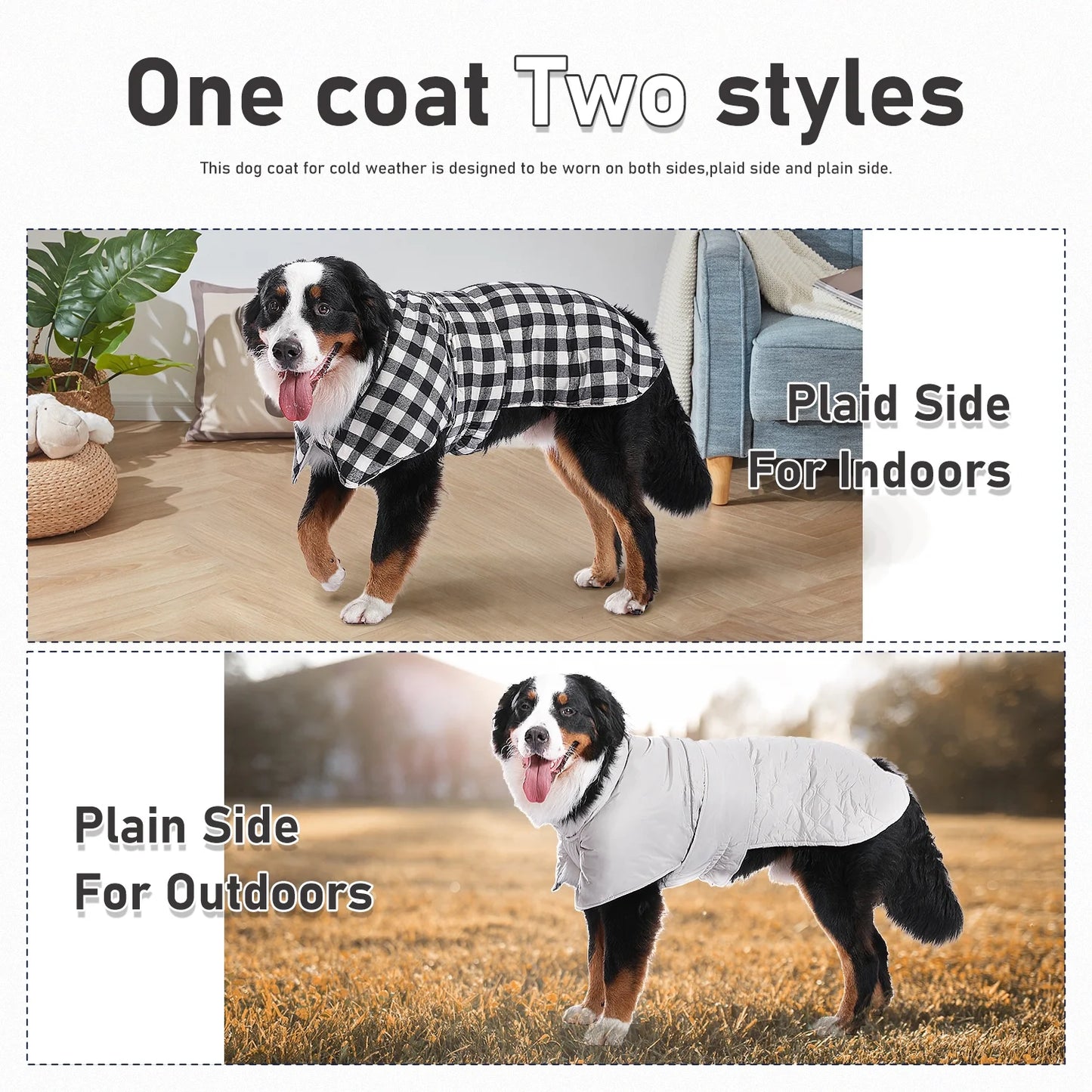 Dog Winter Coat Warm Plush Jacket Windproof Dog Clothes 2XL Pet Apparel,Black