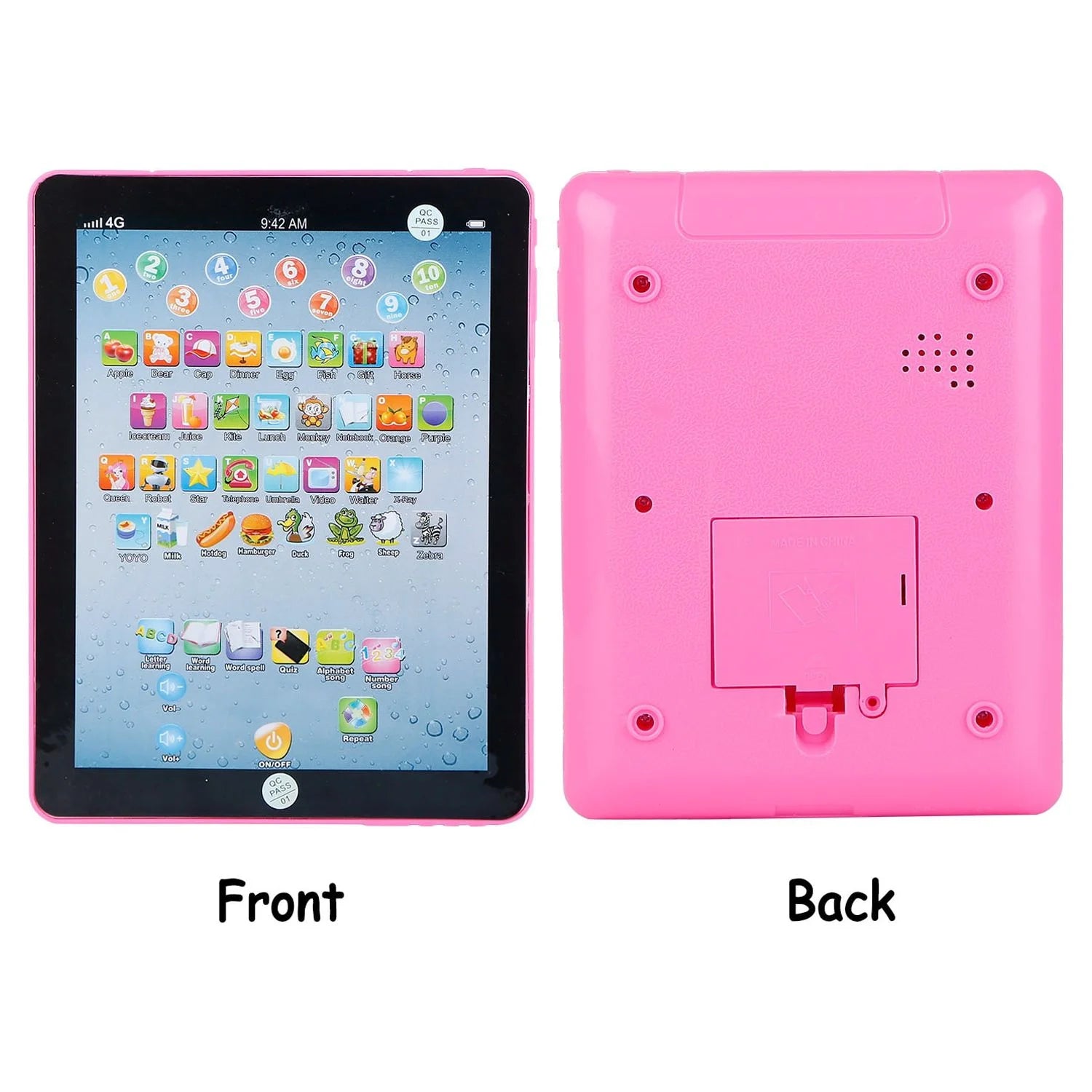 Baby Learning Tablet for Kids, Educational Toddler Tablet Pink