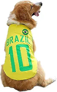 GabeFish Dog World Cup T Shirt 6XL Chest 38" BRAZIL Football Jersey Soccer NEW