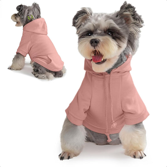 DOGTESL XS Rose Dog Hoodie Coat Pet Clothes Hood & Pockets Fits Chest 16" NEW