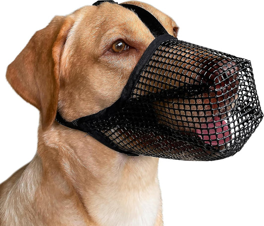 Mayerzon Dog Muzzle Soft Mesh Covered Size Small Adjustable Straps Snout 8.5-9.5