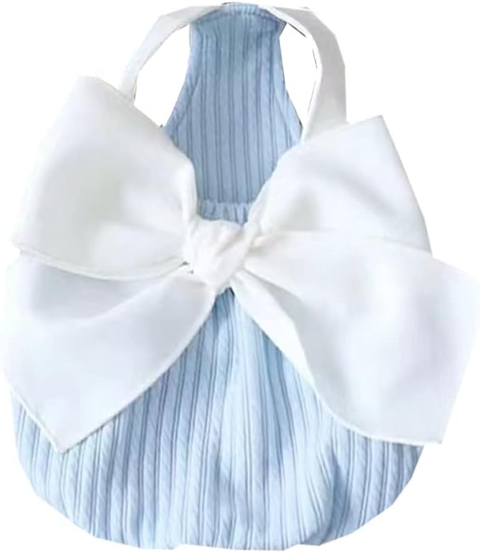 KOALABEAR Dog Dress Blue White XS For Weight 1.1-3.3 lbs Chest 12.5" Bow NEW Cat